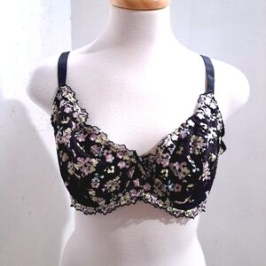 La vie en rose | Floral Black Bra 38DD